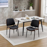 YIJIAN Dining Chairs Set of 2 Mid Century Modern Retro Faux Leather Chair with Bentwood Upholstered W1622123547