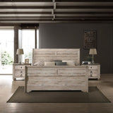 Imerland Contemporary White Wash Finish 3-Piece Bedroom Set-Sleigh Bed and Two Nightstands, King T2574P201971