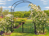 198.5*50*219cm Courtyard Arc Top With Door With Planting Frame Iron Art Iron Arch Black 02242955