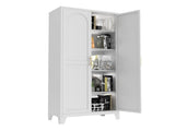 71'' 2 Shapely Doors Cabinet, Metal Storage Cabinet with Doors and Adjustable Shelves, for Bedroom, 57744316