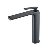 Single Hole Single-Handle High-Arc Modern Bathroom Faucet in Matte Black W105963375