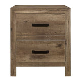 ZNTS Bedroom Wooden Nightstand 1pc Weathered Pine Finish 2x Drawers Transitional Style Furniture B01151366