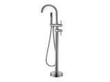 TrustMade Double Handle Freestanding Tub Filler with Handshower, Brushed Nickel - R01 TMFTFLYJ-R01BN