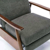 Saugus Wood Arm Push Back Recliner - Charcoal B050P281012