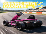 Pink 24V High-Speed Electric Drift Go Kart Kids Ride-On Racing Vehicle with 2 Speeds for 8-12 Years 78656869