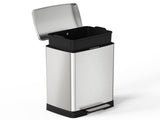 Brushed Nickel 17 Gallons Pedal Trash Can with Soft Close Lid, Removable Inner Bucket & Detachable 16744365
