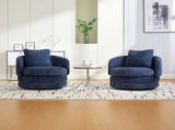 30"W Modern Round 360&deg Swivel Barrel Accent Chair with Pillow, Chenille Upholstered Comfy Barrel W3118P462482