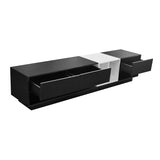 ON-TREND Sleek and Stylish TV Stand with Perfect Storage Solution, Two-tone Media Console for TVs Up WF311772AAB