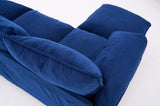 Convertible Combination Sofa Sofa L-Shaped Sofa with Footstools with Storage, Blue Sofa for Living W2012P252427