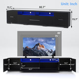 TV Console with Storage Cabinets, Remote, APP Control Long LED TV Stand, Full RGB Color W1701136991