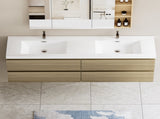 72" Floating Bathroom Vanity with Sink, Modern Wall-Mounted Bathroom Storage Vanity Cabinet with Two W1573P152708