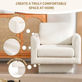 360&deg Modern Swivel Accent Chair,30" W Teddy Sherpa Round Armchair,Thick Padded Single N723P225031K