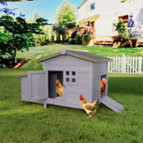 Outdoor Free-Range Wooden Chicken Coop with Asphalt Roof, Leak-Proof Pull-Out Tray, Secure Predator W773P332358
