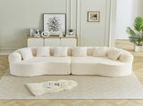 Curved Sectional Sofa, 111.5-inch Oversized Modern Bone-Free Cloud Sofa with 6 Pillows Luxury W3505P456570
