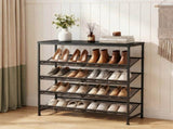 5-Tier Adjustable Shelf Shoe Rack, Fine Mesh Metal Shelves & Wooden Top, Freestanding Organizer for 54151813