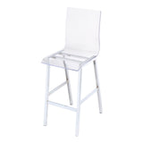 Clear and Chrome Armless Counter Height Chair B062P186545