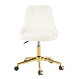Modern teddy fleece fabric with gold legs living room furniture dining chair, soft and comfortable, W210127514