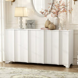 Sophisticated 4-Door Sideboard Adorned with Intricate Linear Accents and Luxurious N711P247438K