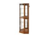 6 Shelf Corner Curio Display Cabinet with Lights, Mirrors and Adjustable Shelves, Oak W1693P165029