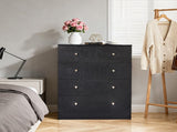 Black particleboard with a textured melamine finish, 66*40*91cm, 32 drawer cabinet, matte gold 54386504