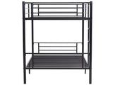 Iron Bed Bunk Bed with Ladder for Kids Twin Size Black 98932878