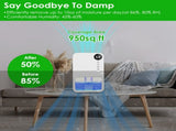 Small Household Dehumidifier for Bathroom Closet RV, RealTime Humidity Readout, 1.1L Tank Auto 84675922