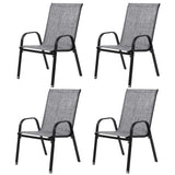 4 Piece Patio, Outdoor Camping with Breathable Textilene Fabric, Set of 2 Garden W640P252257