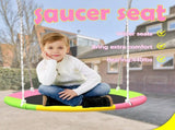 Flying Saucer Swing Set with Heavy Duty A-Frame Metal Swing Stand, Full Steel, Outdoor for Kids, W1163P363321