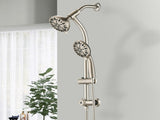 Drill-Free Stainless Steel Slide Bar Combo Rain Showerhead 7-Setting Hand, Dual Shower Head Spa W121947477