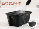 18-Gallon Stacking Plastic Storage Containers with Lids, Black Body/Black Lid 97784105