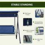 3-Seat Outdoor Patio Swing Chair-Dark Blue 38714122