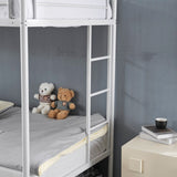 ZNTS Twin Over Twin Bunk Bed with Trundle, Triple Bunk Beds for Kids Teens Adults, Metal Bunk Bed with 57976321