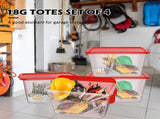 14.5 Gal 4-Pack, Stackable Clear Storage Bins with Lids, See-Through Plastic Totes, 14.5-Gallon 57466529