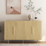 Wood Modern Buffet Cabinet with Storage, Fluted Sideboard Large Buffet with Adjustable Shelves, W1321P307871