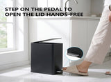 15L/4 Gallon Rectangular Step Trash Can Stainless Steel Garbage Can with Removable Inner 43978511