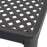 Outdoor Modern Aluminum Dining Table with Woven Accents, Antique Matte Black 65144.00BLK