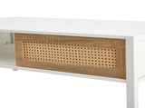 40.16" Rattan Coffee table, sliding door for storage, metal legs, Modern table for living room , 60773327