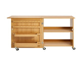 Multipurpose Folding Sewing Table, Compact Sewing Machine Cabinet with Wheels, Storage Shelves, 70833707