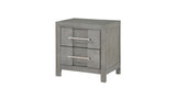 Modern Style 2-Drawer Night stand with Silver Coated metal Handles made with wood in Gray Color B009139191