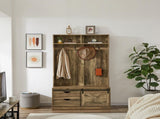 Light brown, Column Coat Rack with Storage Shoe Cabinet 61909411