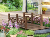 4.7ft Garden Bridge Arc Wood Footbridge Decorative Pond Bridge 10742969