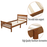 Wood Platform Bed Twin Bed Frame Panel Bed Mattress Foundation Sleigh Bed with WF192434AAL
