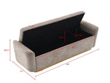 49" Bench with Storage, Storage Ottoman Bench with Safety Hinge, Gold Metal Base with wood frame, W2671P441836