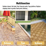 30 PCS Interlocking Deck Tiles Checker Pattern, 12" x 12" Square Yellow Acacia Hardwood Outdoor W2391P288867
