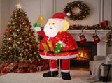 6FT Lighted Santa Claus Holding Bell Christmas Yard Decorations, Pre-lit Pull Up Santa with 200 Warm 76027268