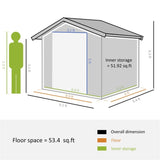 Steel Storage Shed Garden Tool house 7' x 4' White-AS 64520919
