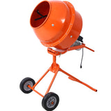 370W Portable Electric Concrete Mixer Cement Mixing Barrow Machine Mixing Mortar Handle with Wheel W46572270