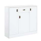 White High Gloss 3-Door Server with Drawer B062P209325