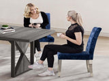 Set of 2 Modern Dining Chairs with Plush Velvet Upholstery, Sturdy Stainless Steel Legs & S-Shaped D772095825
