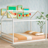 Queen Size Wooden House Bed with Headboard,White WF296086AAK